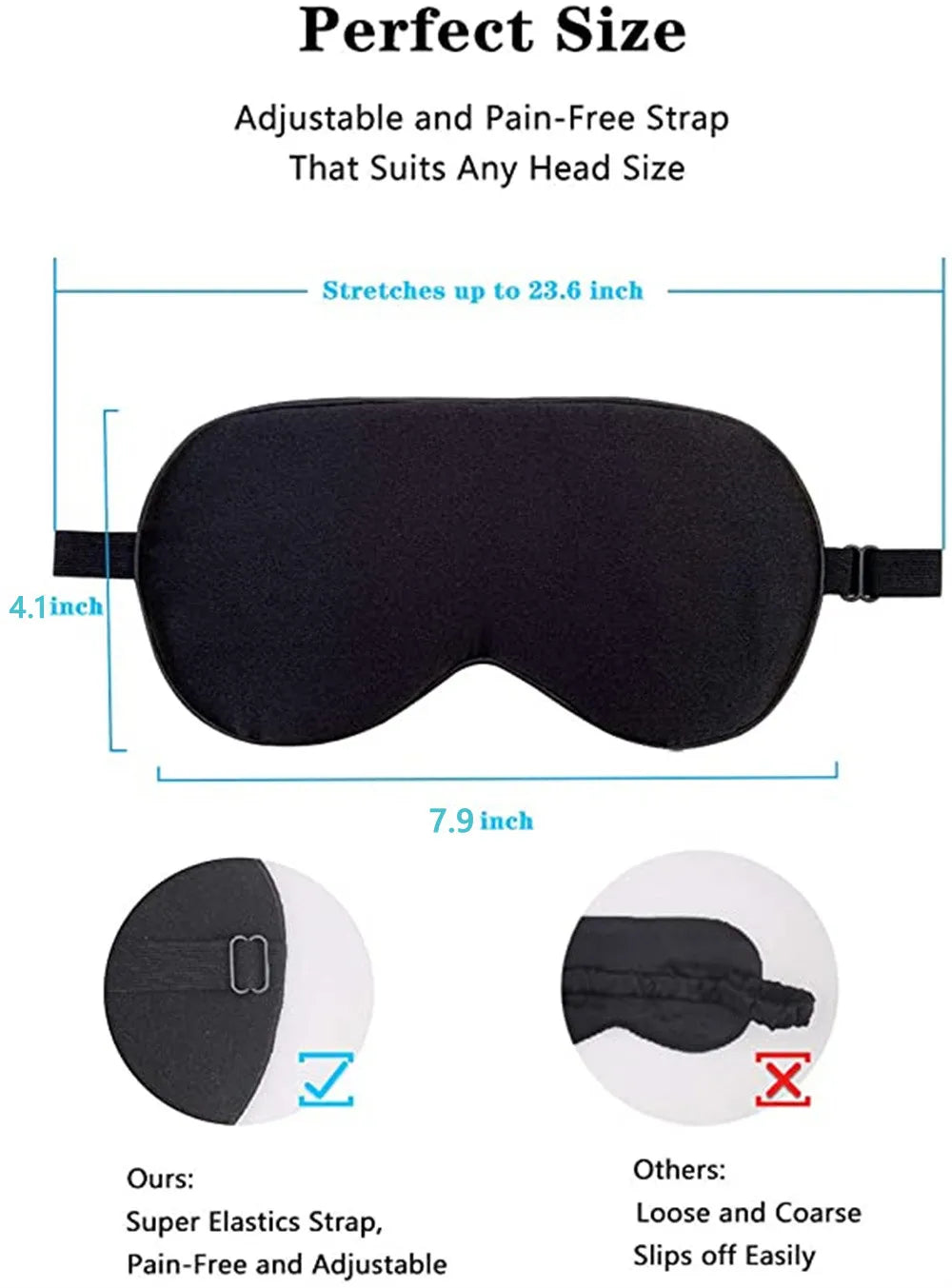Silk Cotton Padded Eye Mask | Full Cover Light Block, Warm & Cold  Dream Tech Sleep