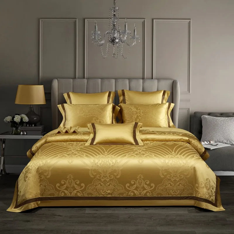 Damask Luxury Duvet Quilt Cover | Boho Jacquard 1000TC Egyptian Cotton Sateen Bedding Set  Dream Tech Sleep