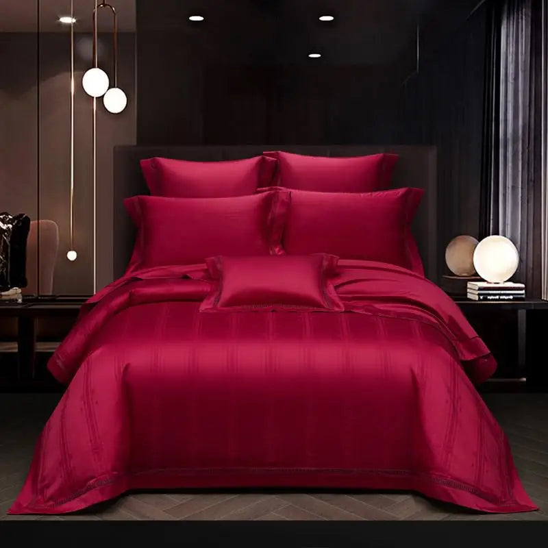 Damask Luxury Duvet Quilt Cover | Boho Jacquard 1000TC Egyptian Cotton Sateen Bedding Set  Dream Tech Sleep