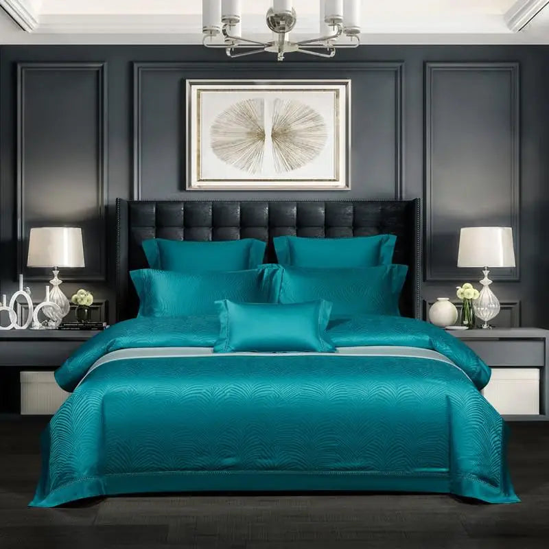 Damask Luxury Duvet Quilt Cover | Boho Jacquard 1000TC Egyptian Cotton Sateen Bedding Set  Dream Tech Sleep