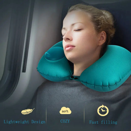 Portable U-Shape Inflatable Travel Pillow  Dream Tech Sleep