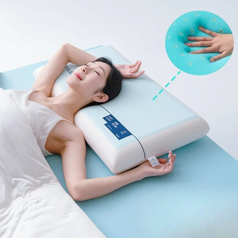 1pcs Gel Memory Foam Pillow with Slow Rebound & Cooling Effect Orthopedic Neck Support Pillow for Sleeping Ergonomic Design  My Store