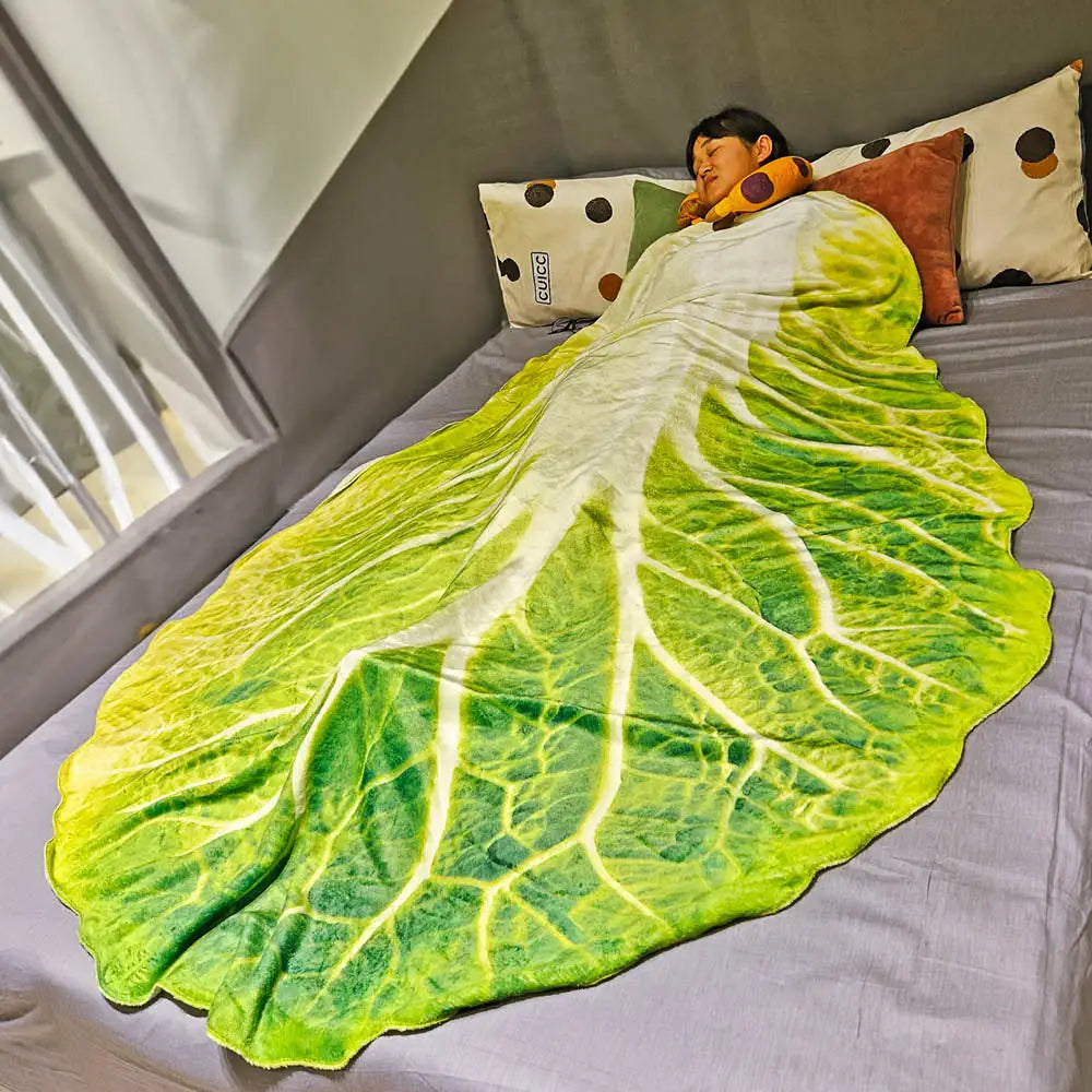 Double-Sided Flannel Creative Appearance Home Sofa Cabbage Blanket  Dream Tech Sleep