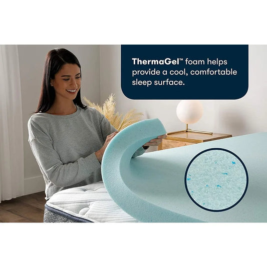 ThermaGel Cooling Memory Foam Mattress Topper | 3 Inch, King Size, Blue  Dream Tech Sleep