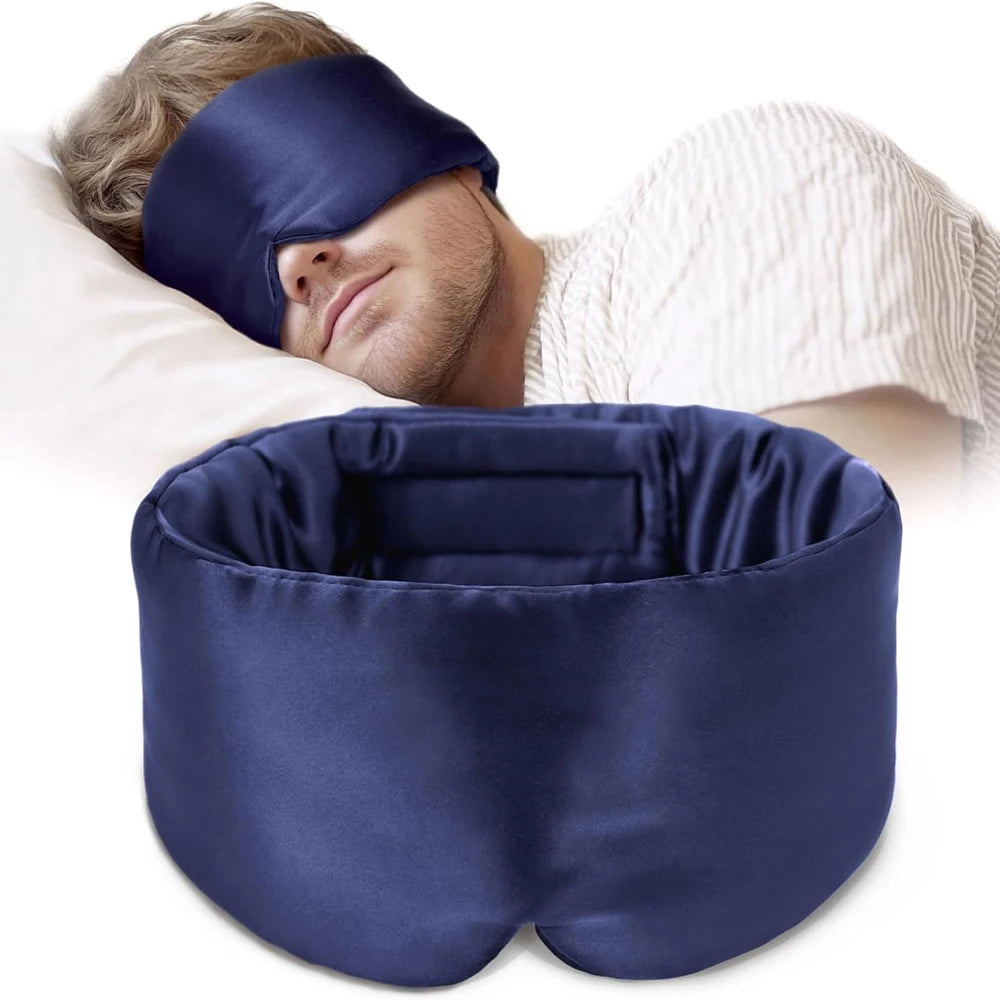 Silk Sleep Mask Soft Pressureless Sleeping Mask 100% Mulberry Silk for Eye Skin Anti Wrinkles,Adjustable Wide Velcro Ear Cover  My Store