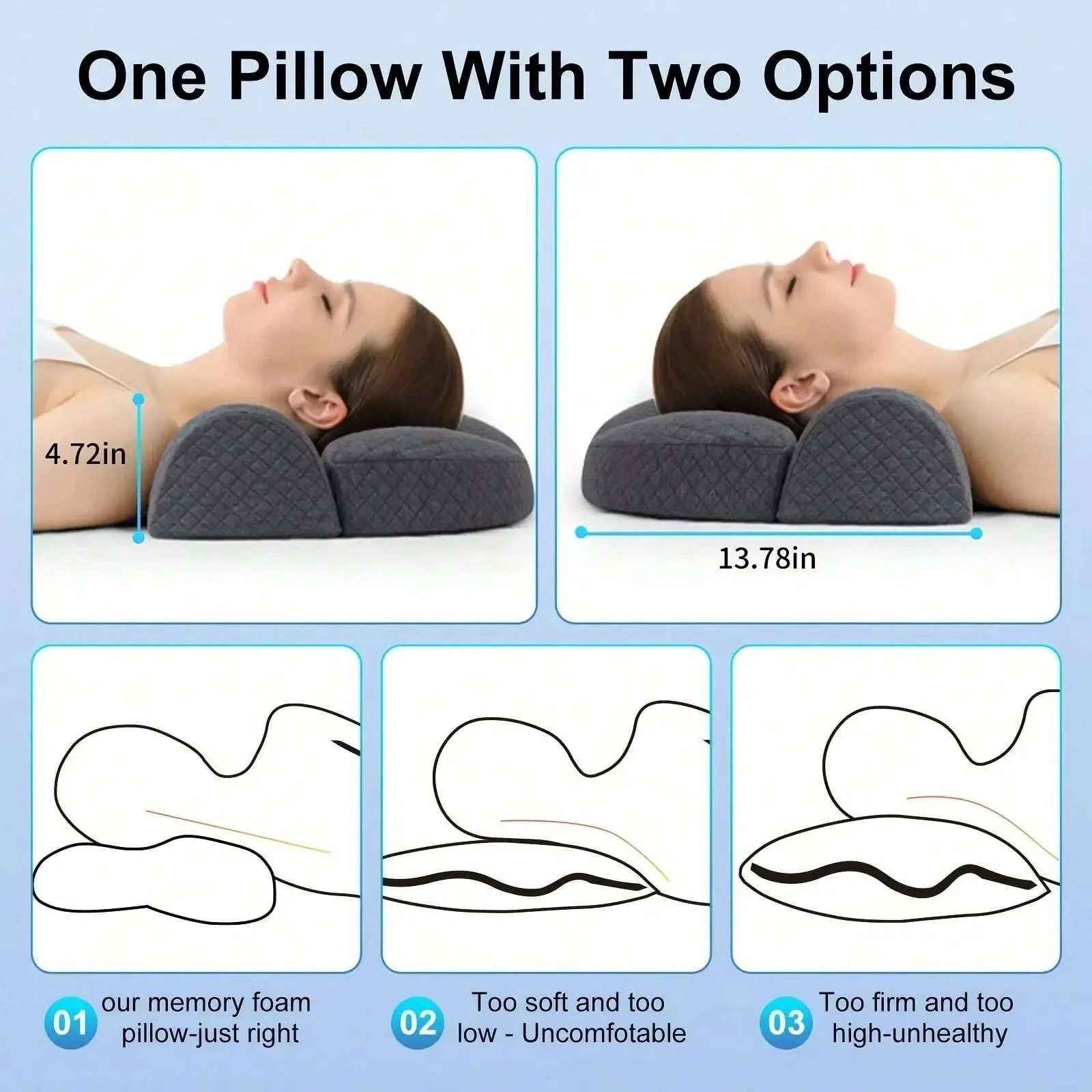 Adjustable Memory Foam Neck Pillow  Dream Tech Sleep