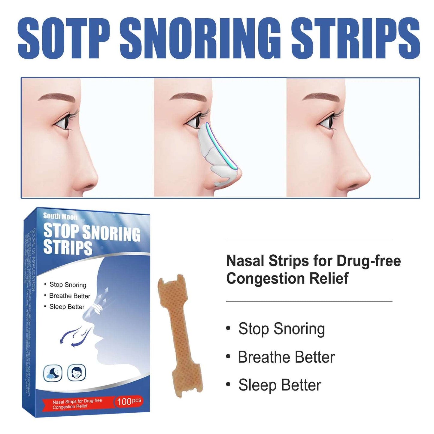 Breathe Nasal Strips | Stop Snoring, Prevent Mouth Opening  Dream Tech Sleep