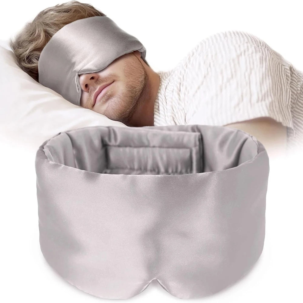 Silk Sleep Mask Soft Pressureless Sleeping Mask 100% Mulberry Silk for Eye Skin Anti Wrinkles,Adjustable Wide Velcro Ear Cover  My Store