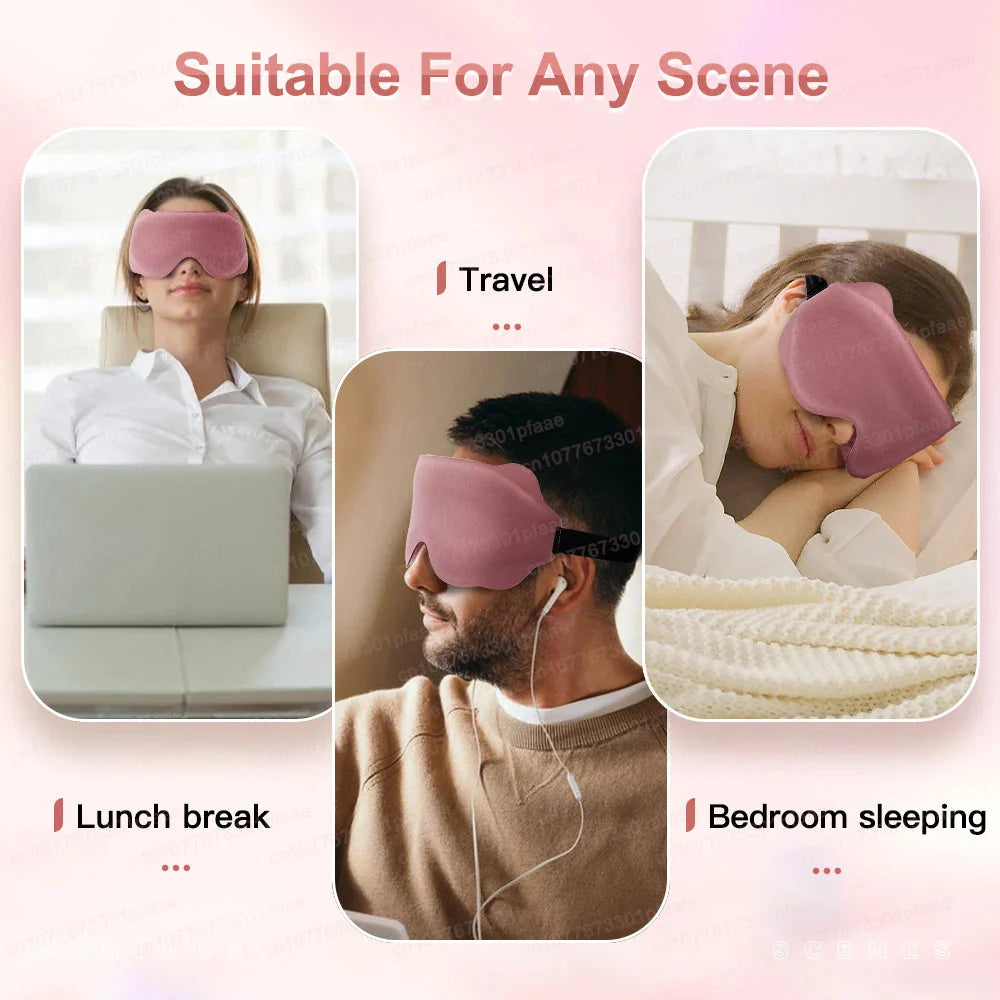 3D Sleep Mask Sleeping Aid Blindfold Block Out Light Portable Soft Memory Foam Face Mask Eyeshade Comfort Three Dimension Design  Dream Tech Sleep