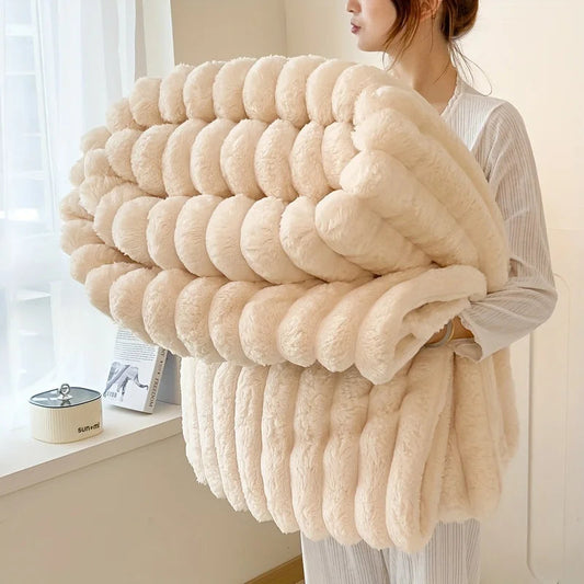 Luxurious Faux Rabbit Fur Throw Blanket - Soft, Warm & Cozy for Couch, Bed, Office, and Travel  My Store