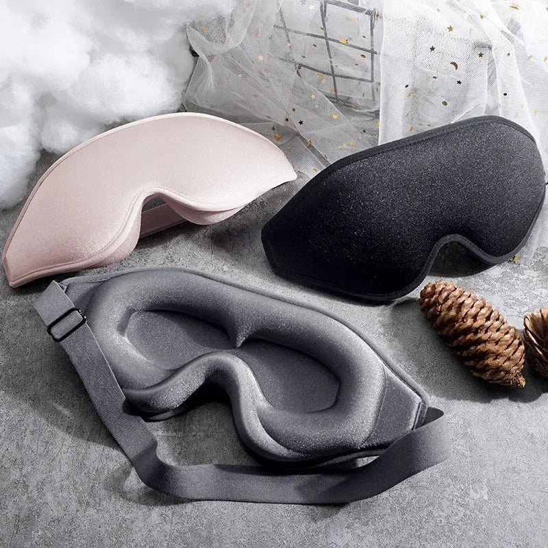 3D Sleep Mask Blindfold Sleeping Aid Eye Mask Soft Memory Foam Face Mask Eyeshade 99% Blockout Light Slaapmasker Eye Cover Patch  My Store