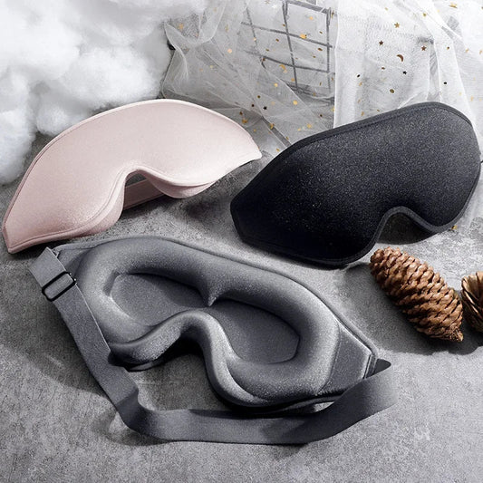3D Sleep Mask Blindfold Sleeping Aid Eye Mask Soft Memory Foam Face Mask Eyeshade 99% Blockout Light Slaapmasker Eye Cover Patch  My Store