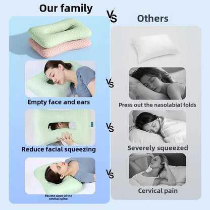 Polyester Cotton Beauty Pillow Anti-Aging Face Care Side Sleep Prevention Ear Pressure Relief Deep Sleep Support Adult Insomnia  Dream Tech Sleep