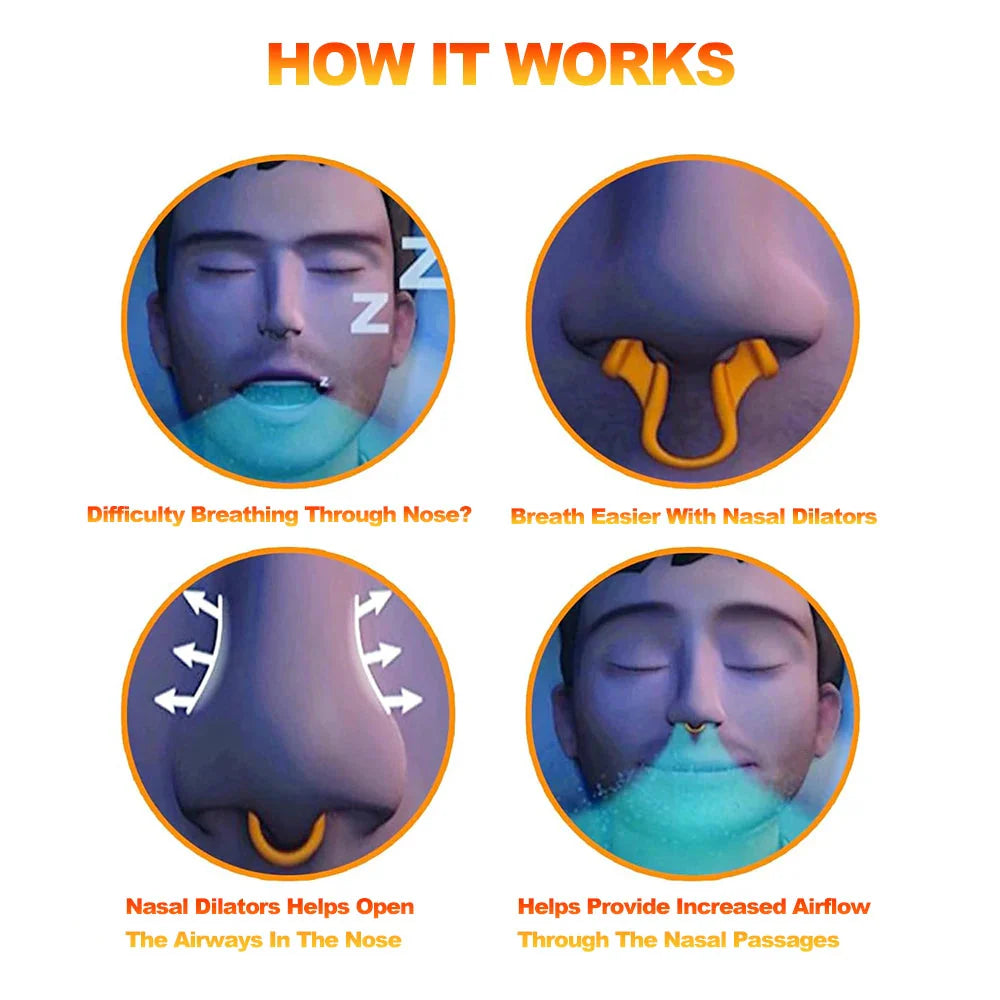 1~2Pcs Silicone Nose Clip Anti Snoring Nasal Dilator Stop Snore Aid Easy Breathe Improve Sleeping Rhinitis  Dream Tech Sleep