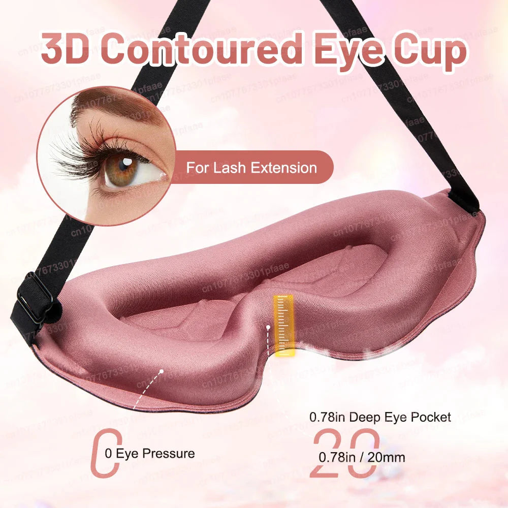 3D Sleep Mask Sleeping Aid Blindfold Block Out Light Portable Soft Memory Foam Face Mask Eyeshade Comfort Three Dimension Design  Dream Tech Sleep