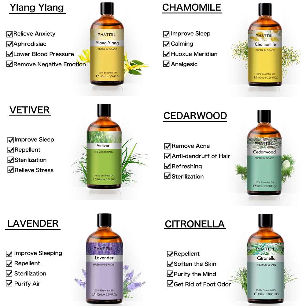 Chamomile Pure Essential Oils - Aromatherapy Set with Lavender, Vanilla & More  Dream Tech Sleep