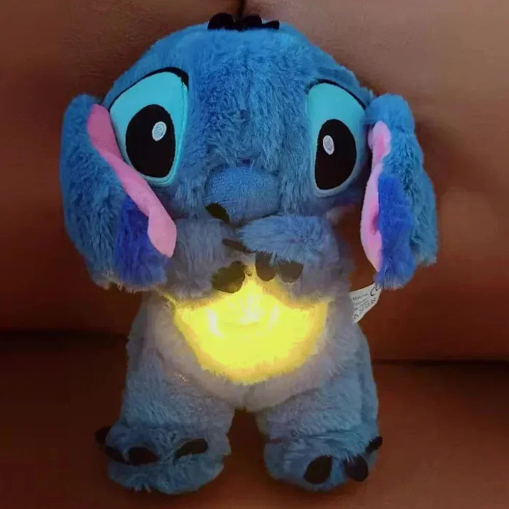 Kawaii Stitch Plush Doll Baby Sleeping Companion Sound Soothing Musical  Kawaii With Air Bag and Light Doll Breathing Toys Gifts  My Store