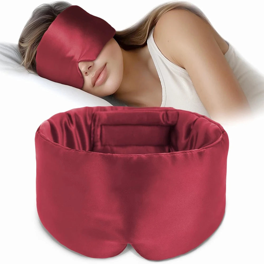 Silk Sleep Mask Soft Pressureless Sleeping Mask 100% Mulberry Silk for Eye Skin Anti Wrinkles,Adjustable Wide Velcro Ear Cover  My Store