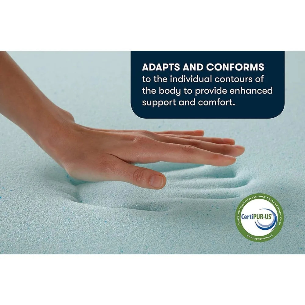 ThermaGel Cooling Memory Foam Mattress Topper | 3 Inch, King Size, Blue  Dream Tech Sleep