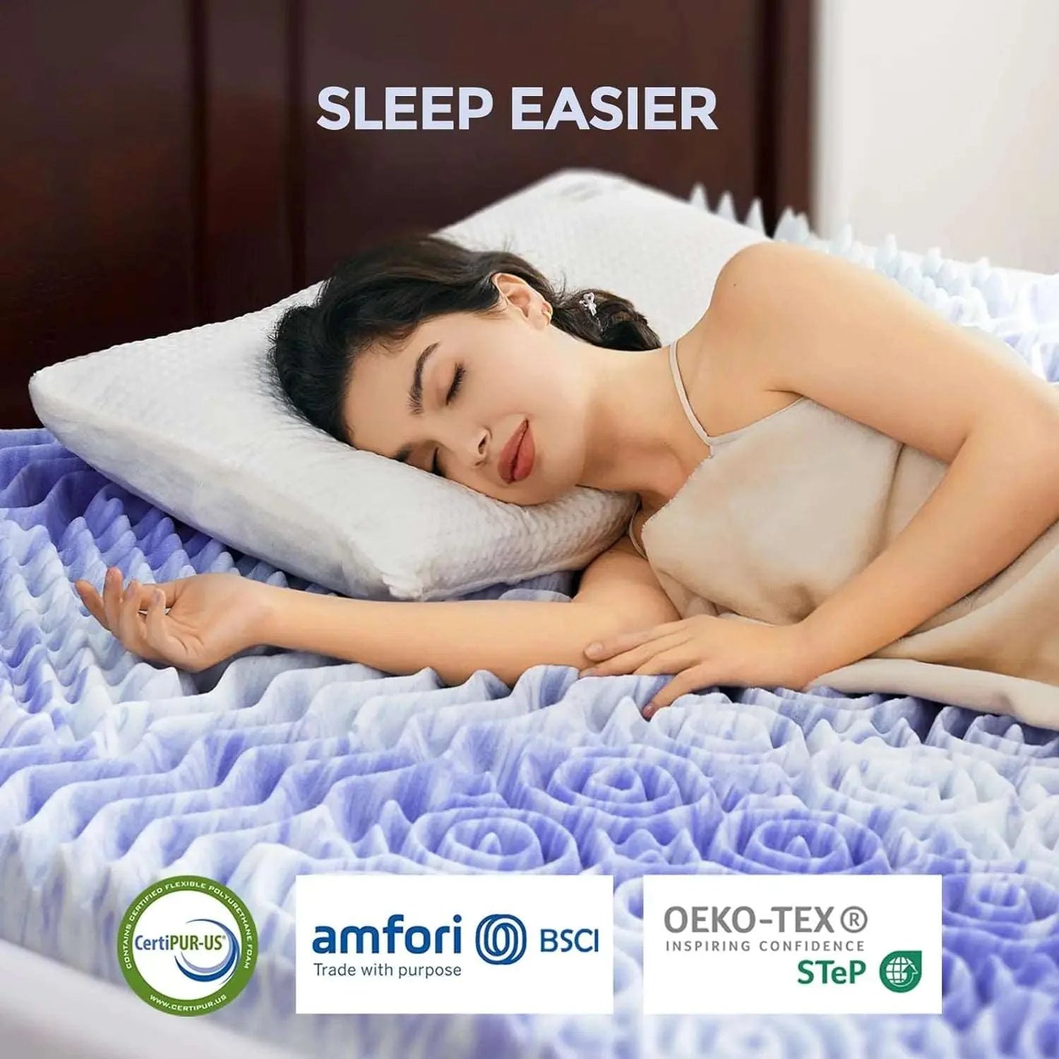 7-Zone Cooling Gel Memory Foam Mattress Topper  Dream Tech Sleep