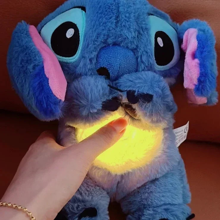 Kawaii Stitch Plush Doll Baby Sleeping Companion Sound Soothing Musical  Kawaii With Air Bag and Light Doll Breathing Toys Gifts  My Store