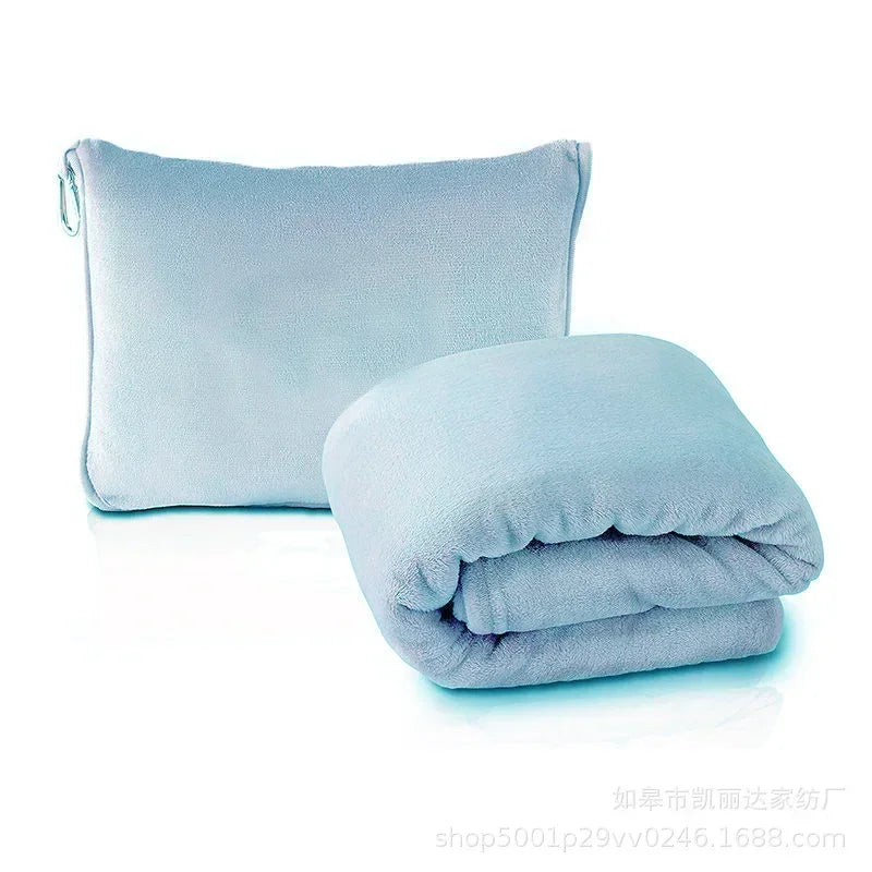 Coral Fleece Airplane Blankets Soft Warm Fluffy Multi Functional Portable Cuddle Cution Pillow 2 in 1 Travel Blankets  My Store
