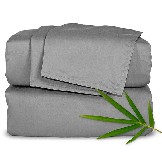 Organic Bamboo Bedding Set | Luxury Cooling Fitted & Flat Sheets, Silky Soft Pillowcase  Dream Tech Sleep