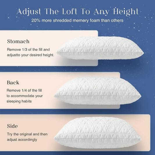 Shredded Memory Foam Pillow – Cooling Pillow for Hot Sleepers