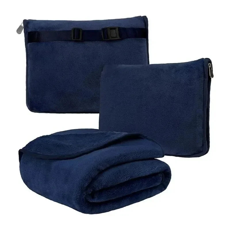 Coral Fleece Airplane Blankets Soft Warm Fluffy Multi Functional Portable Cuddle Cution Pillow 2 in 1 Travel Blankets  My Store