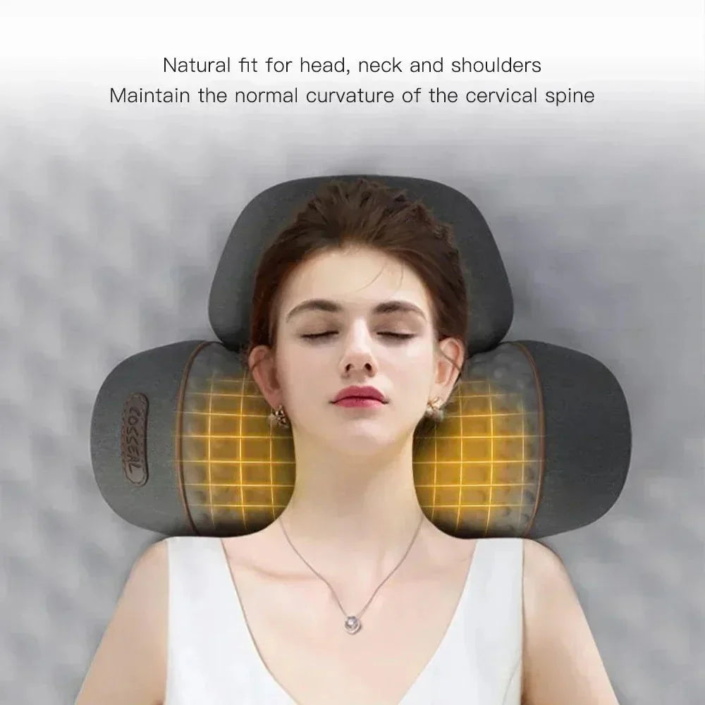 Okayso Electric Neck Massager Cervical Pillow Hot Compress Neck Stretch Heating Vibration Neck Shoulder Massage Traction Pillow  Dream Tech Sleep