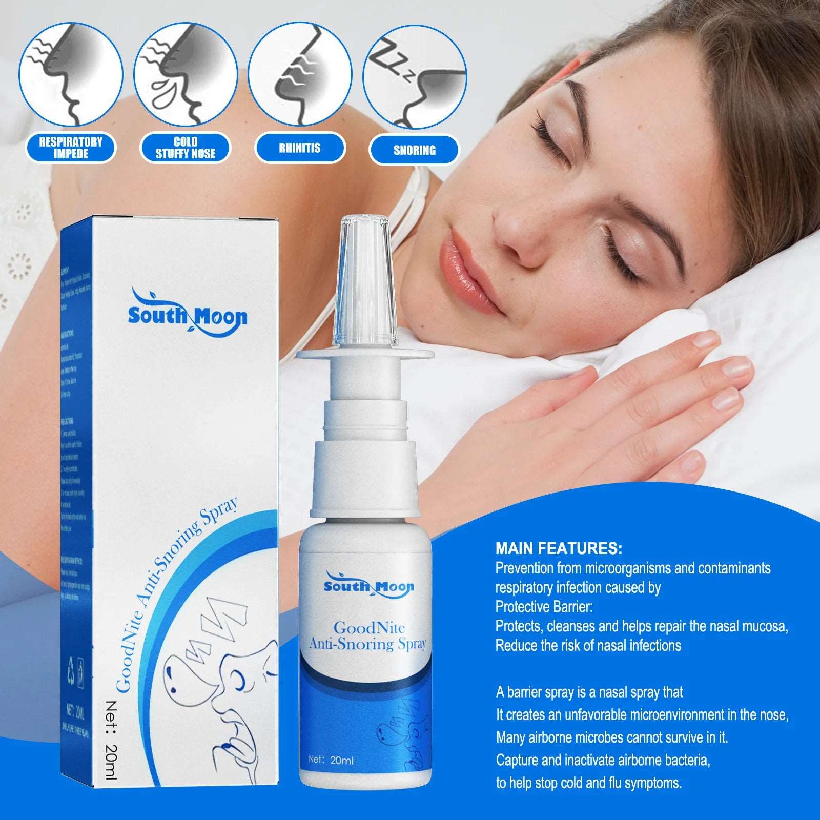 Anti Snoring Nasal Spray | Herbal Snore Relief & Nose Care  Dream Tech Sleep