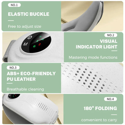 Eye Massager Smart Vibration Heating Eye Mask Relieve Fatigue Bluetooth Music Eye Massage Relax Migraines Relief Improve Sleep  Dream Tech Sleep