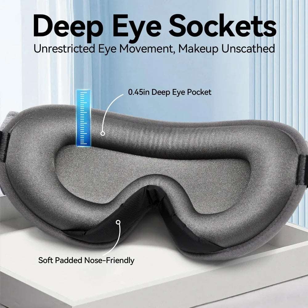 3D Memory Foam Sleep Mask | Soft Silk Eye Cover  Dream Tech Sleep