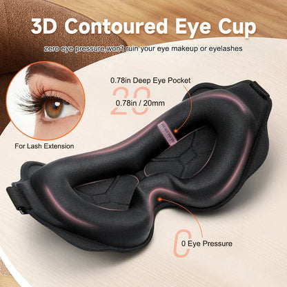 3D Mask for Sleep Eye Mask Lights Blockout Soft Padded Sleeping Masked Fabric Cover Shade Blindfold Eyepatch Travelsleepmask  Dream Tech Sleep