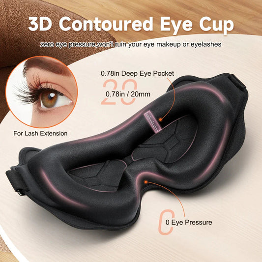 3D Mask for Sleep Eye Mask Lights Blockout Soft Padded Sleeping Masked Fabric Cover Shade Blindfold Eyepatch Travelsleepmask  Dream Tech Sleep