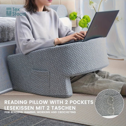 gaming armrest pillow, memory foam reading pillow, oversized support cushion, removable washable cover,,long session support,  My Store