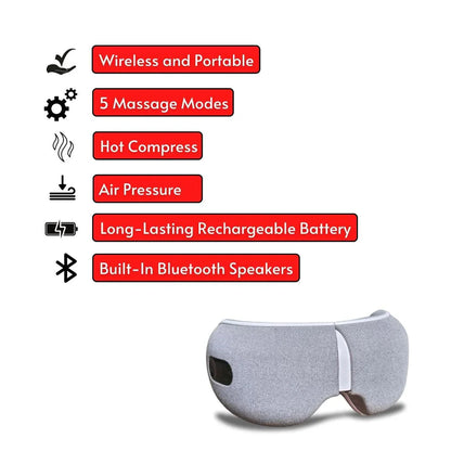 SALE_Smart Eye Massager for Migraines with Bluetooth Music, Eye Care Device, Smart Eye Mask, Eye Relax, Gifts for Mom/Women/Men  Dream Tech Sleep