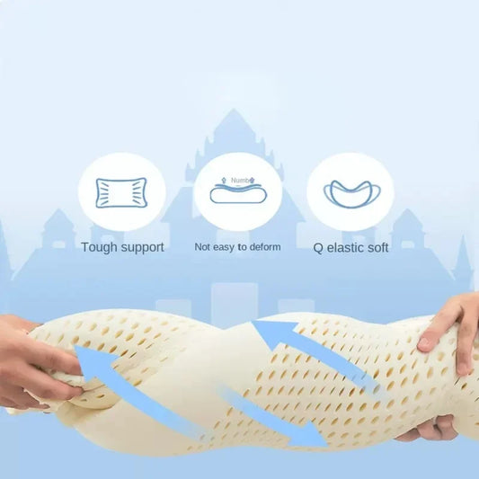 Ice Cooling Thai Latex Pillow | Slow Rebound Orthopedic Neck Support  Dream Tech Sleep