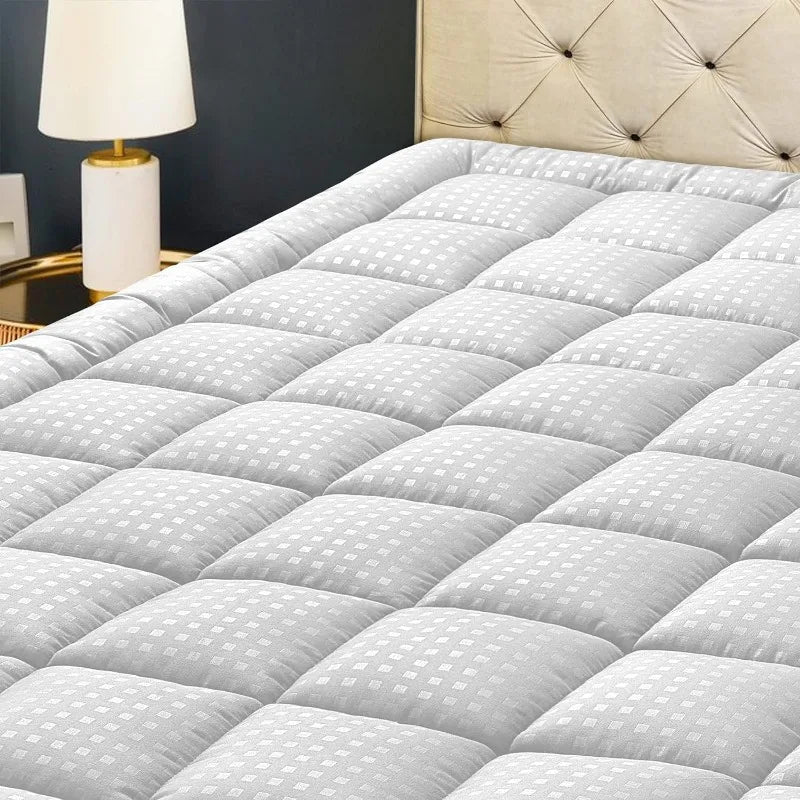 Quilted Fitted Mattress Pad Protector | Cooling, Pillow Top, Breathable & Fluffy Soft Topper  Dream Tech Sleep
