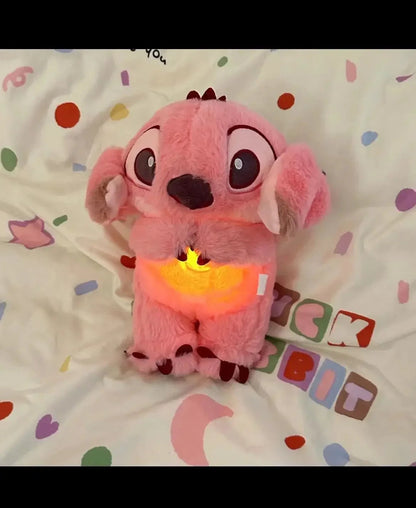Kawaii Stitch Plush Doll Baby Sleeping Companion Sound Soothing Musical  Kawaii With Air Bag and Light Doll Breathing Toys Gifts  My Store