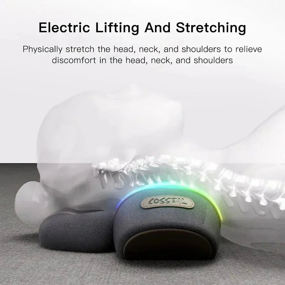 Okayso Electric Neck Massager Cervical Pillow Hot Compress Neck Stretch Heating Vibration Neck Shoulder Massage Traction Pillow  Dream Tech Sleep