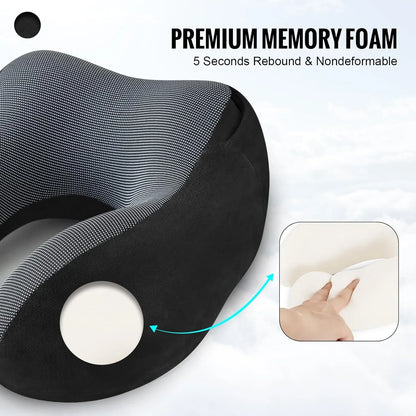 THUTMOSE Travel Pillow Velvet Memory Foam Neck Pillow with Hood  Dream Tech Sleep