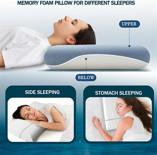 Memory Foam Orthopedic Pillow  Slow Rebound, Breathable & Neck Support