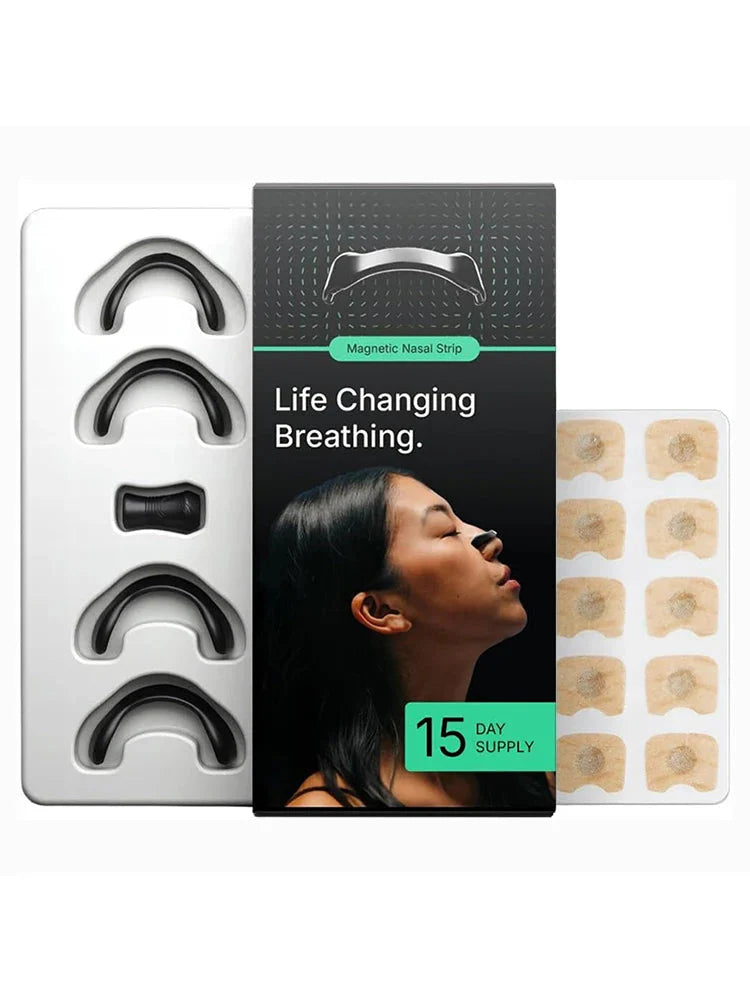 Skin Safe Nasal Strips,Nasal Dilator Intake Breathing Nasal Strip Starter Kit Boost Oxygen Reduce Snoring,Magnetic Nose Strips  Dream Tech Sleep