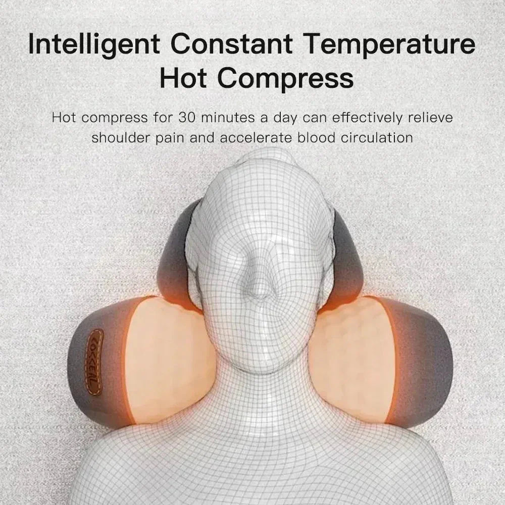 Okayso Electric Neck Massager Cervical Pillow Hot Compress Neck Stretch Heating Vibration Neck Shoulder Massage Traction Pillow  Dream Tech Sleep