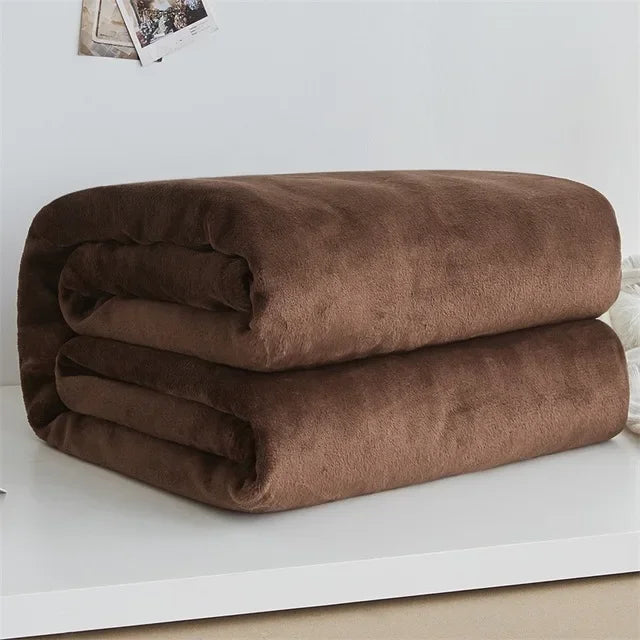 Super Soft Coral Fleece Blanket | Lightweight Solid Flannel Throws  Dream Tech Sleep