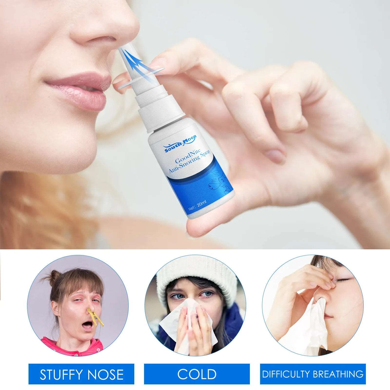 Anti Snoring Nasal Spray | Herbal Snore Relief & Nose Care  Dream Tech Sleep