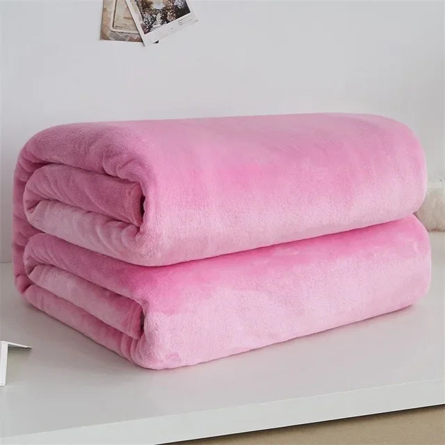 Super Soft Coral Fleece Blanket | Lightweight Solid Flannel Throws  Dream Tech Sleep