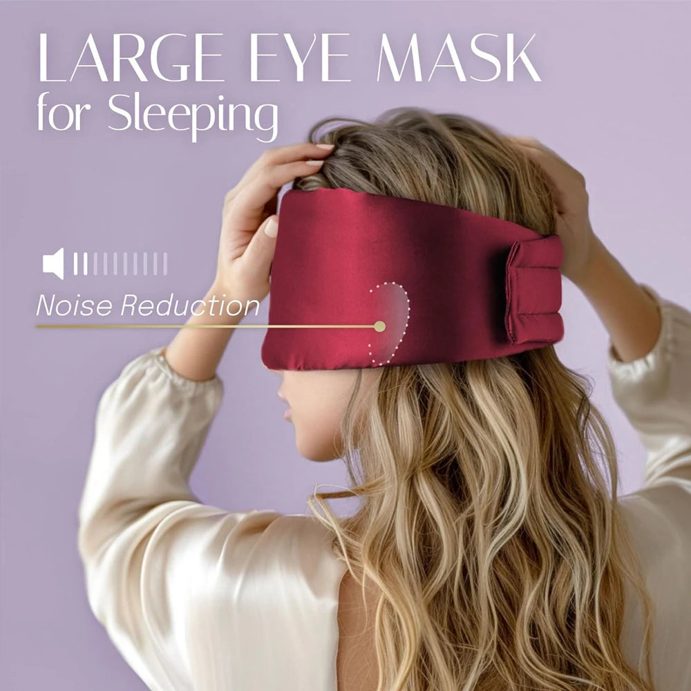 Silk Sleep Mask Soft Pressureless Sleeping Mask 100% Mulberry Silk for Eye Skin Anti Wrinkles,Adjustable Wide Velcro Ear Cover  My Store