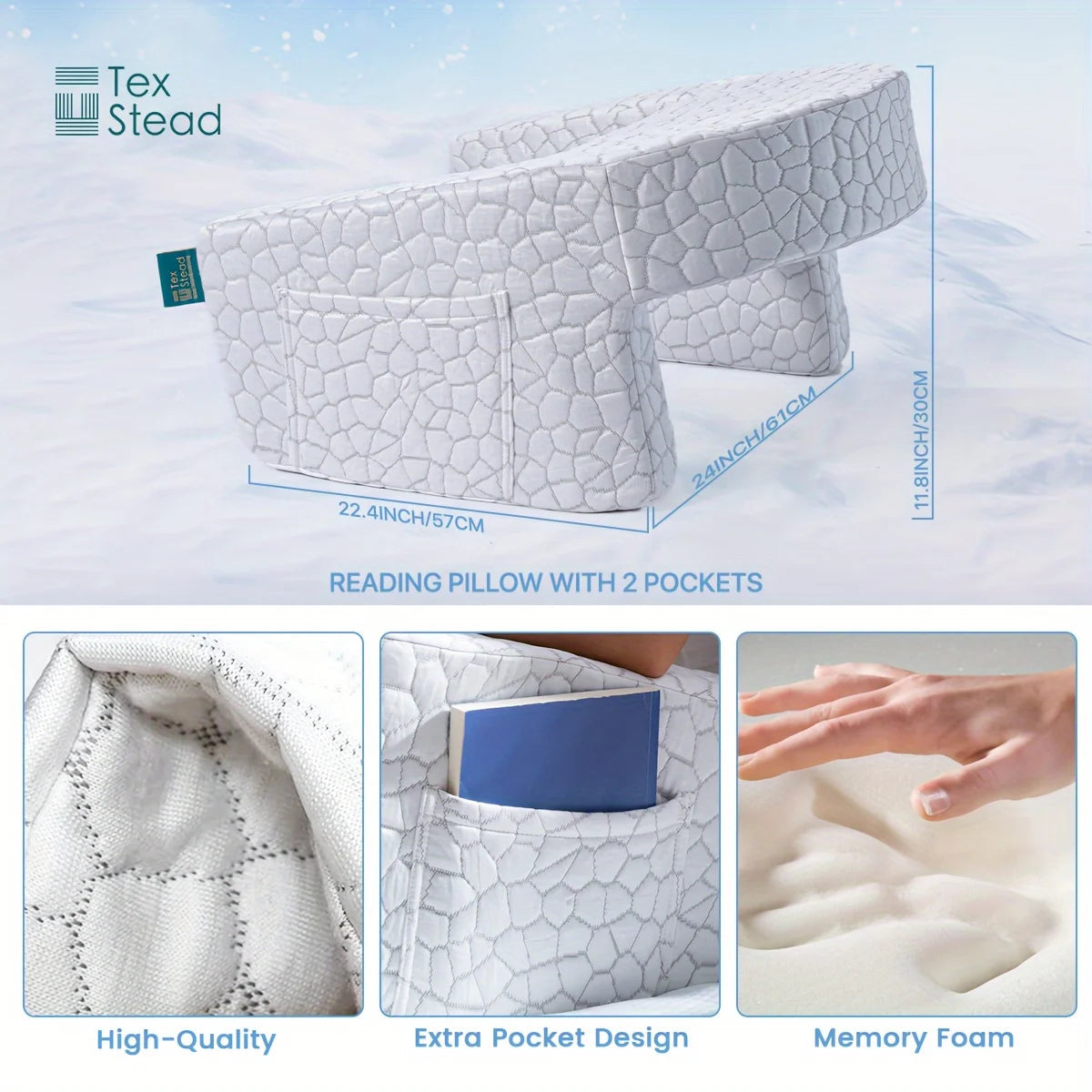 gaming armrest pillow, memory foam reading pillow, oversized support cushion, removable washable cover,,long session support,  My Store